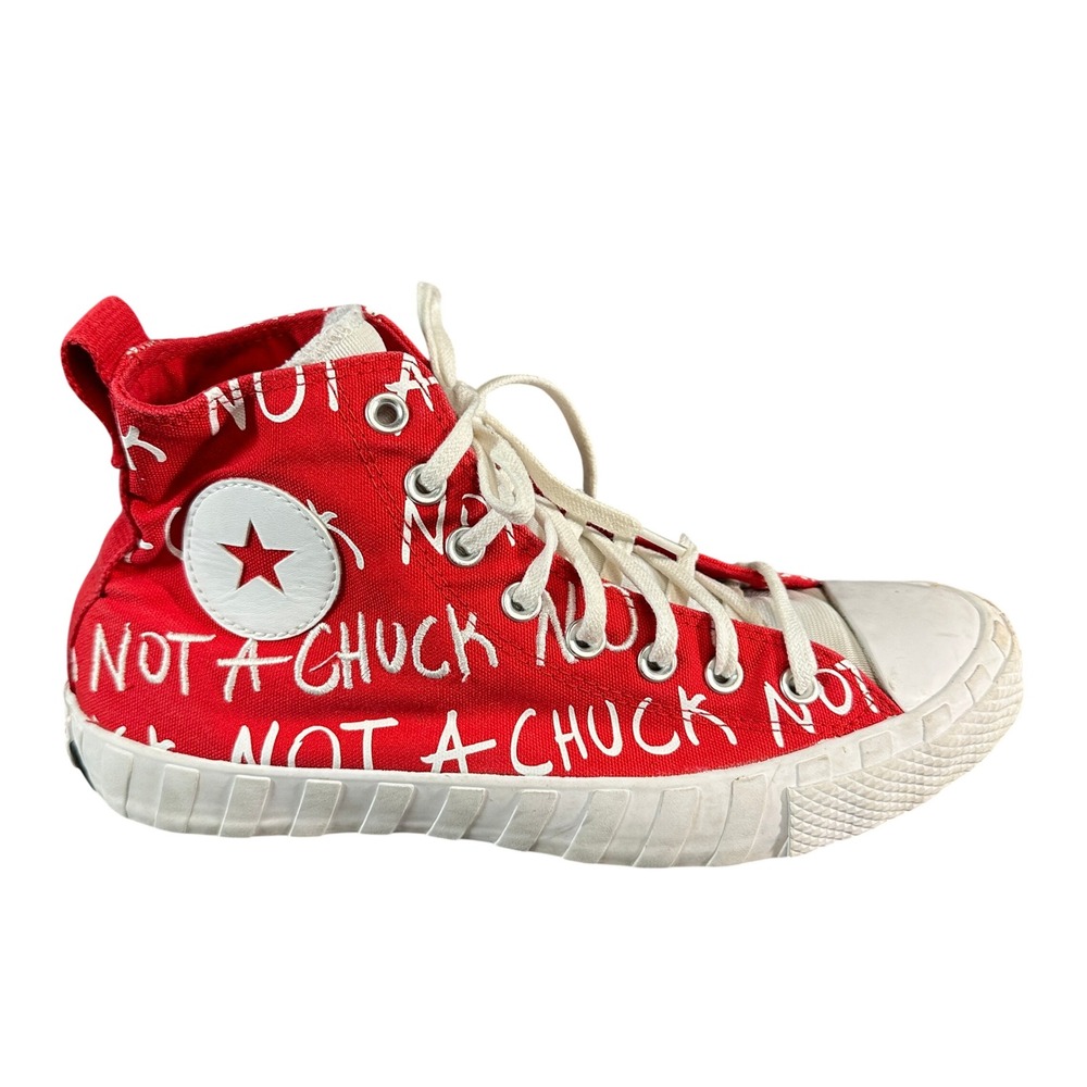 Converse All Star Not A Chuck Red White High Top Sneakers Print Canvas Men 9